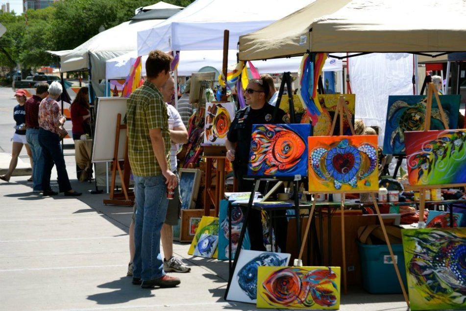 Downtown Street and Art Fair in College Station