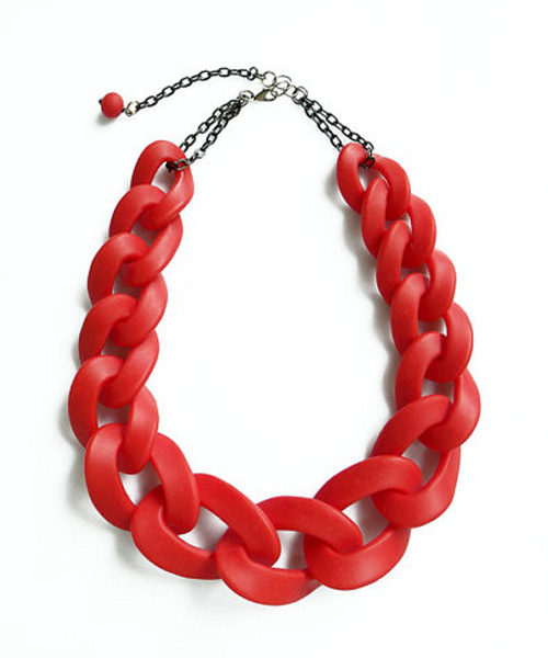 Red Chunky Chain Necklace - Go-to Game Day Outfits