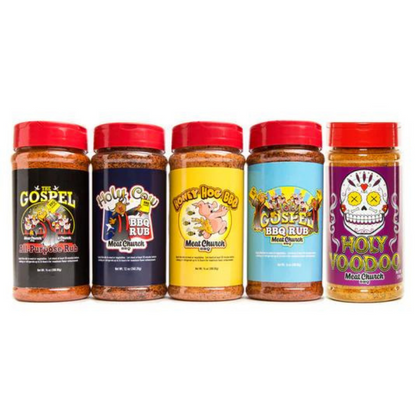 A grill king is only as good as his ingredients. So give him the best with this seasoning lineup from the Meat Church in Waxahachie.