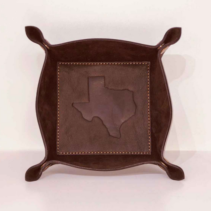 Texas Leather Embossed Valet Tray