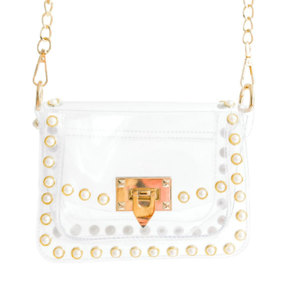 Clear Stadium Bag with Pearls