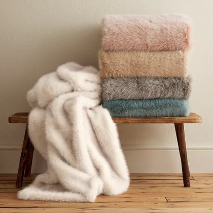 Chloe Faux-Fur Throw Blanket